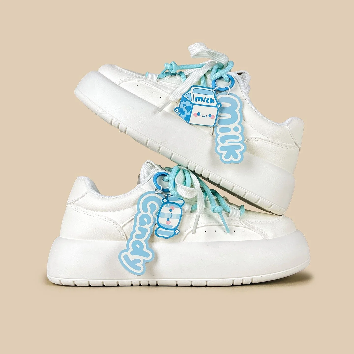 Baby Blue Milk Carton and Candy Chunky Casual Sneakers – Women's - Image 2