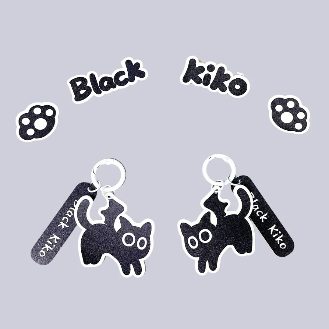 Black Kiko Dark Kawaii Charm Set