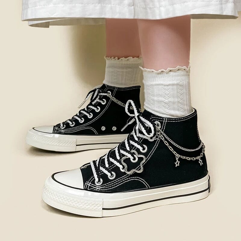 *CLEARANCE* Starry Night Black High Top Canvas Shoes - Unisex - Image 6