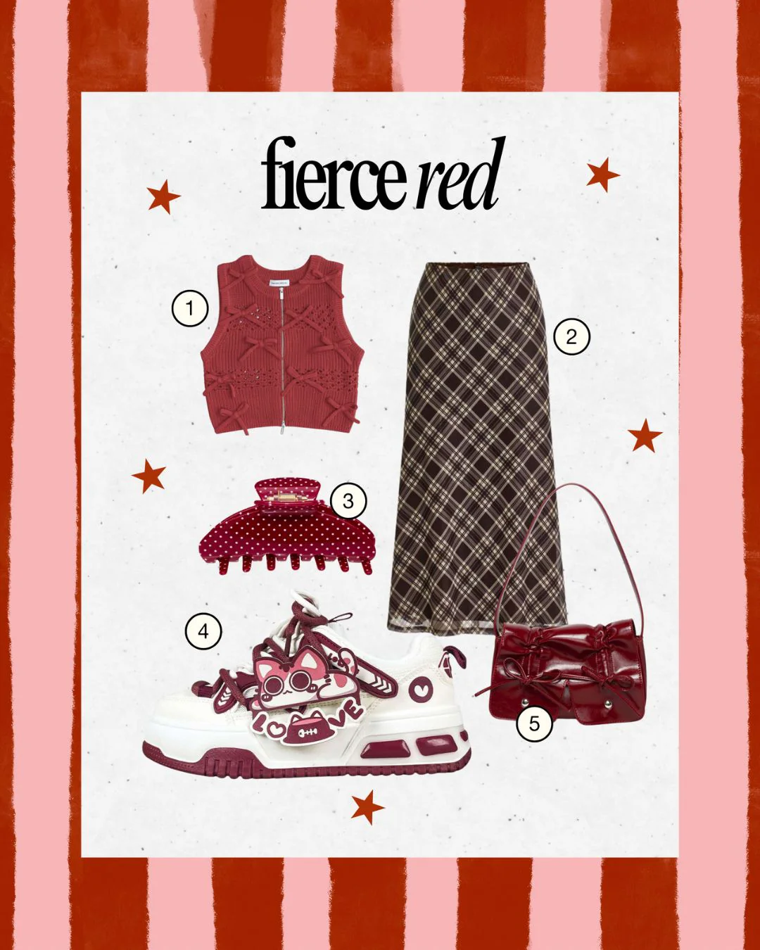 *CLEARANCE* Sweetheart Meow Chunky Casual Red Sneakers – Unisex - Image 3