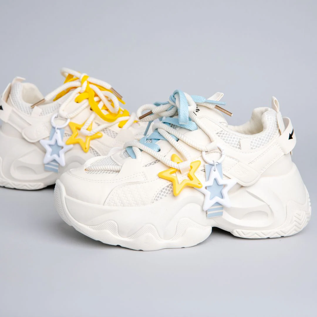 *CLEARANCE* Ultra Chunky Sole Bright Star White Sneakers - Women's - Image 3