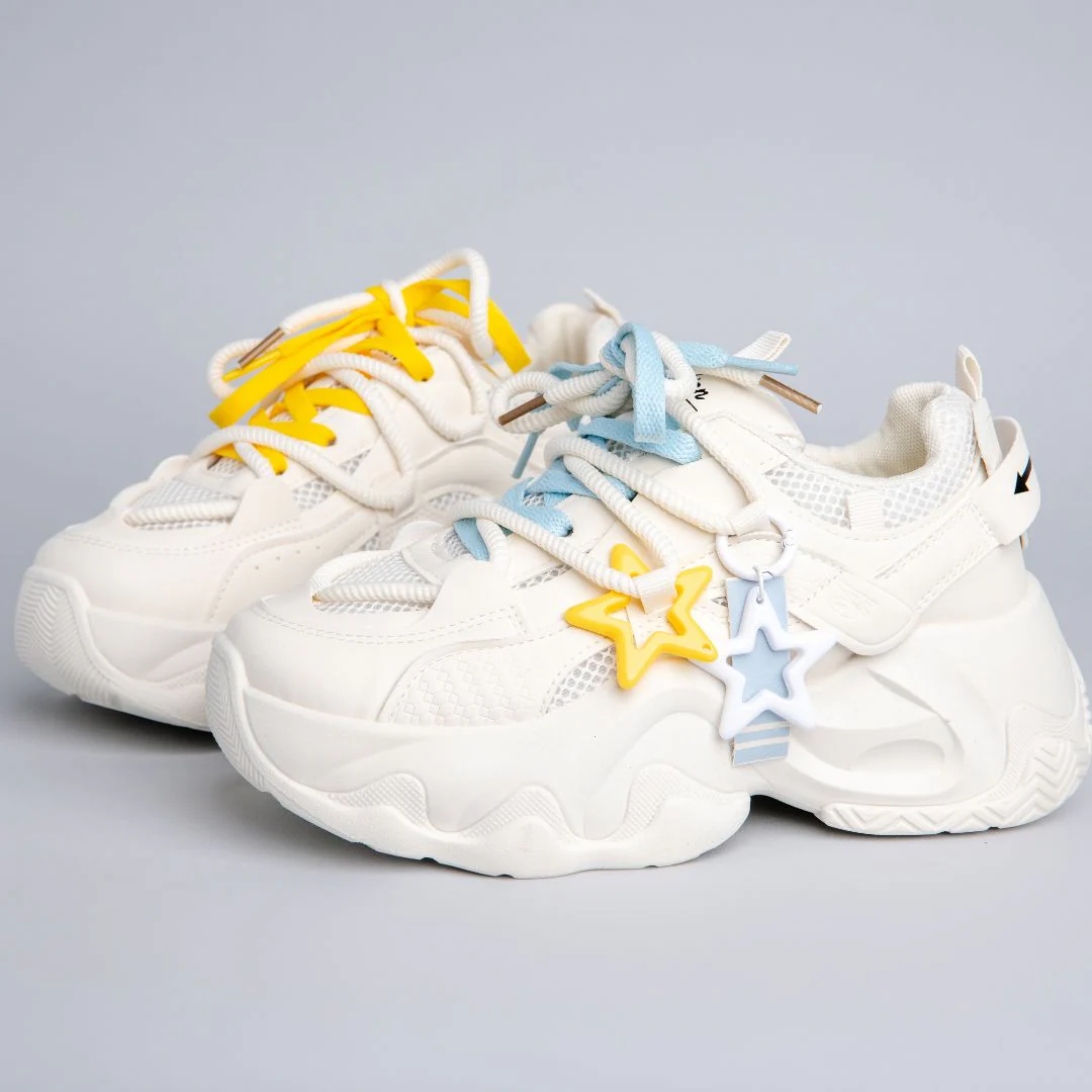 *CLEARANCE* Ultra Chunky Sole Bright Star White Sneakers - Women's - Image 4