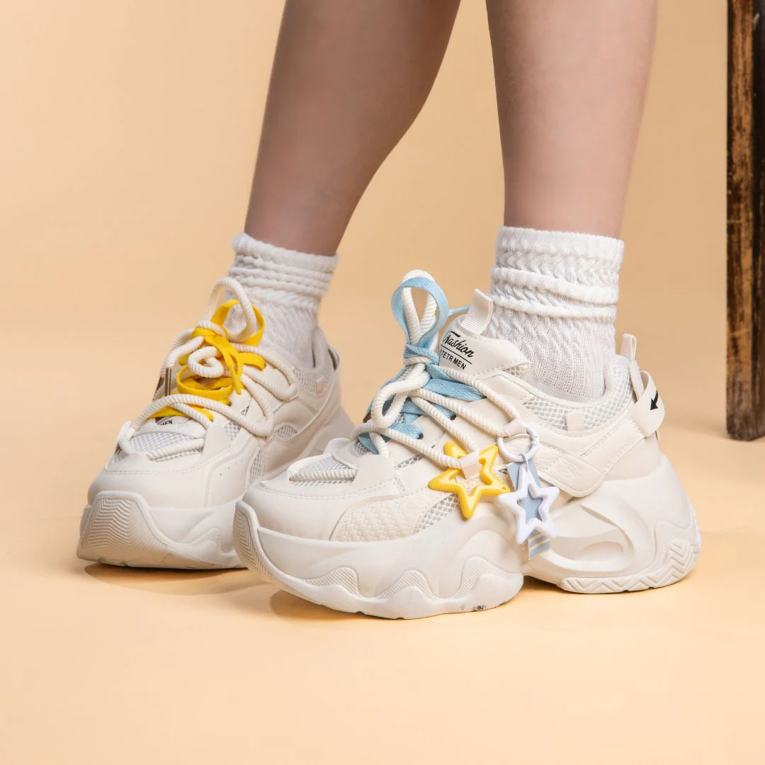 *CLEARANCE* Ultra Chunky Sole Bright Star White Sneakers - Women's - Image 6