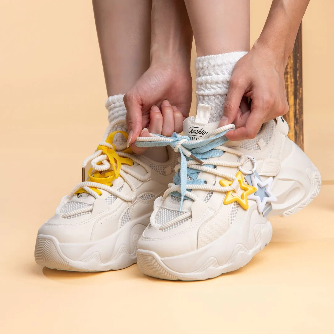 *CLEARANCE* Ultra Chunky Sole Bright Star White Sneakers - Women's - Image 7