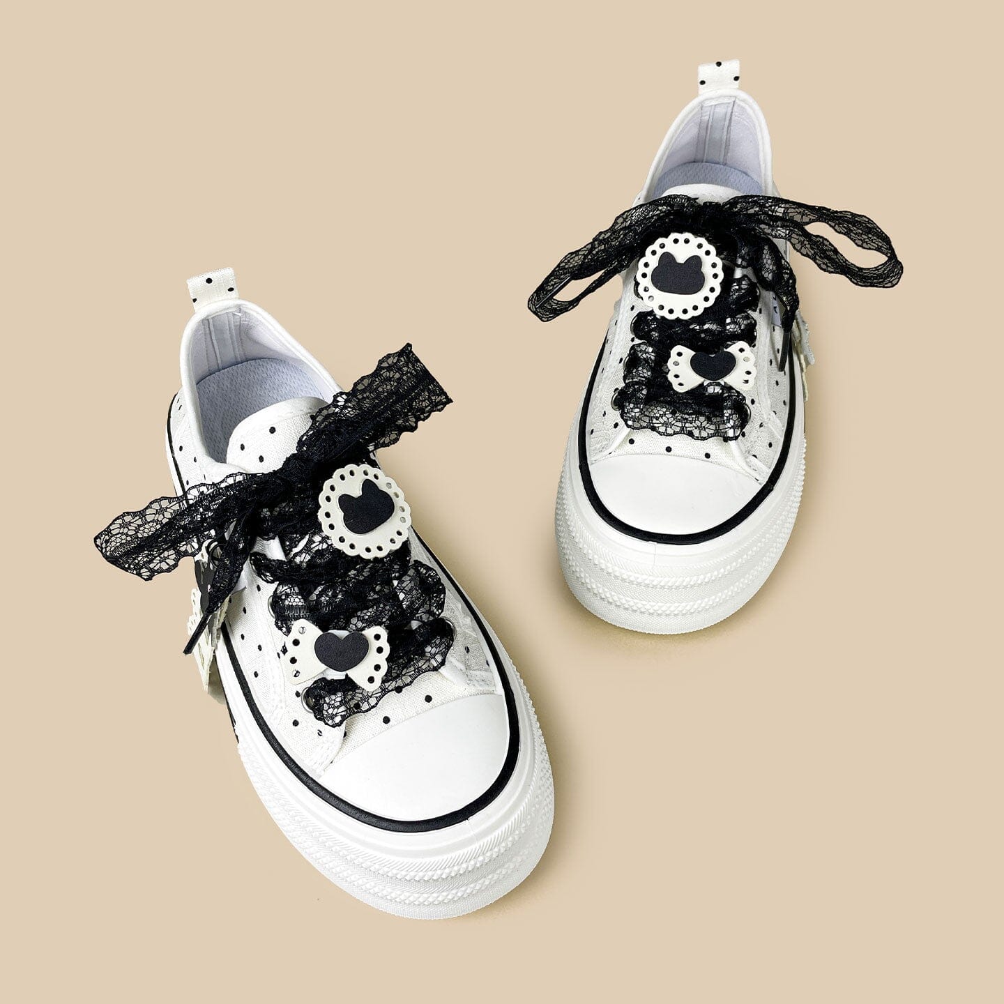 Dark Romance Polka Dot Cat Platform Sneakers – Women's - Image 5