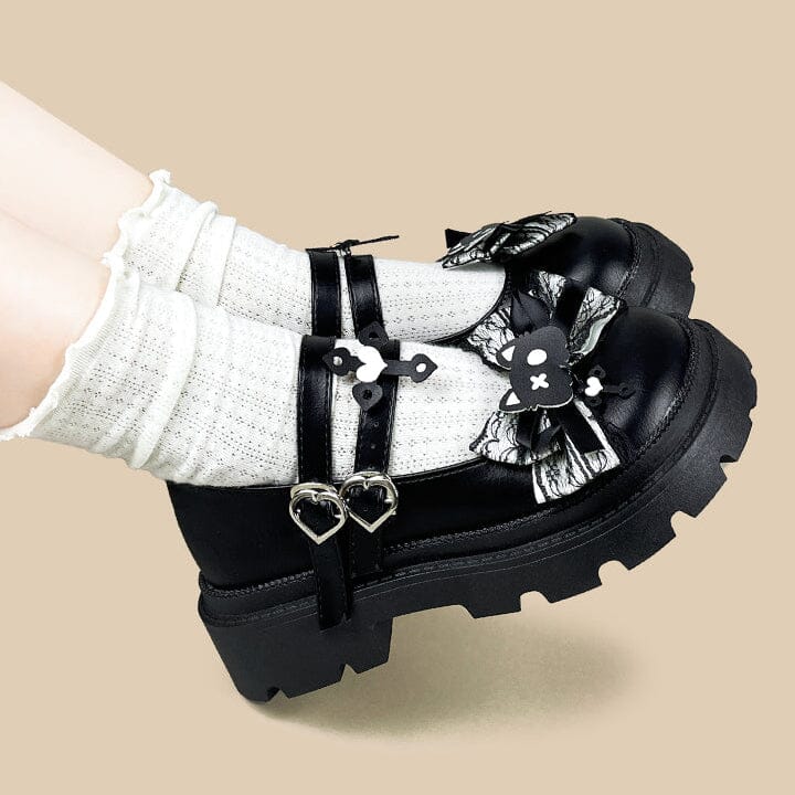 Gothic Bat Kawaii Chunky Mary Janes – Women's - Image 11