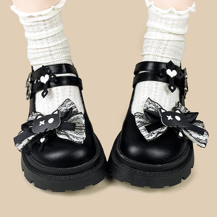 Gothic Bat Kawaii Chunky Mary Janes – Women's - Image 12