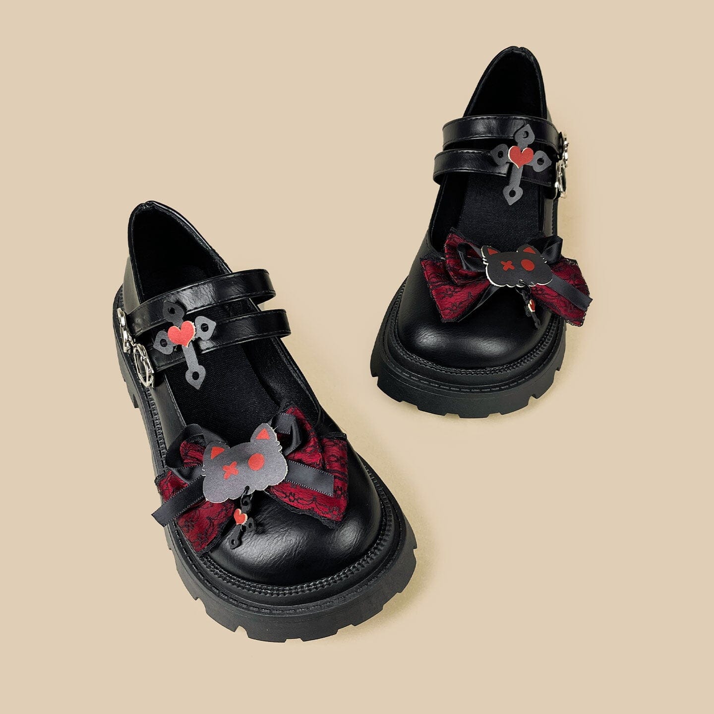 Gothic Bat Kawaii Chunky Mary Janes – Women's - Image 4