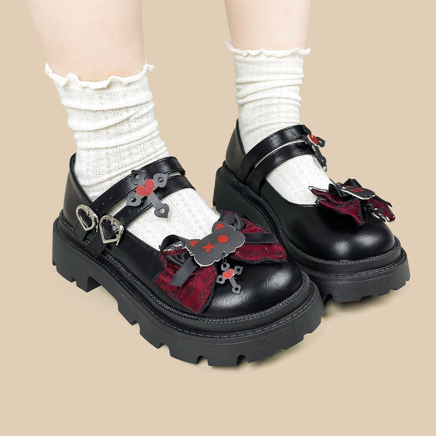 Gothic Bat Kawaii Chunky Mary Janes – Women's - Image 5