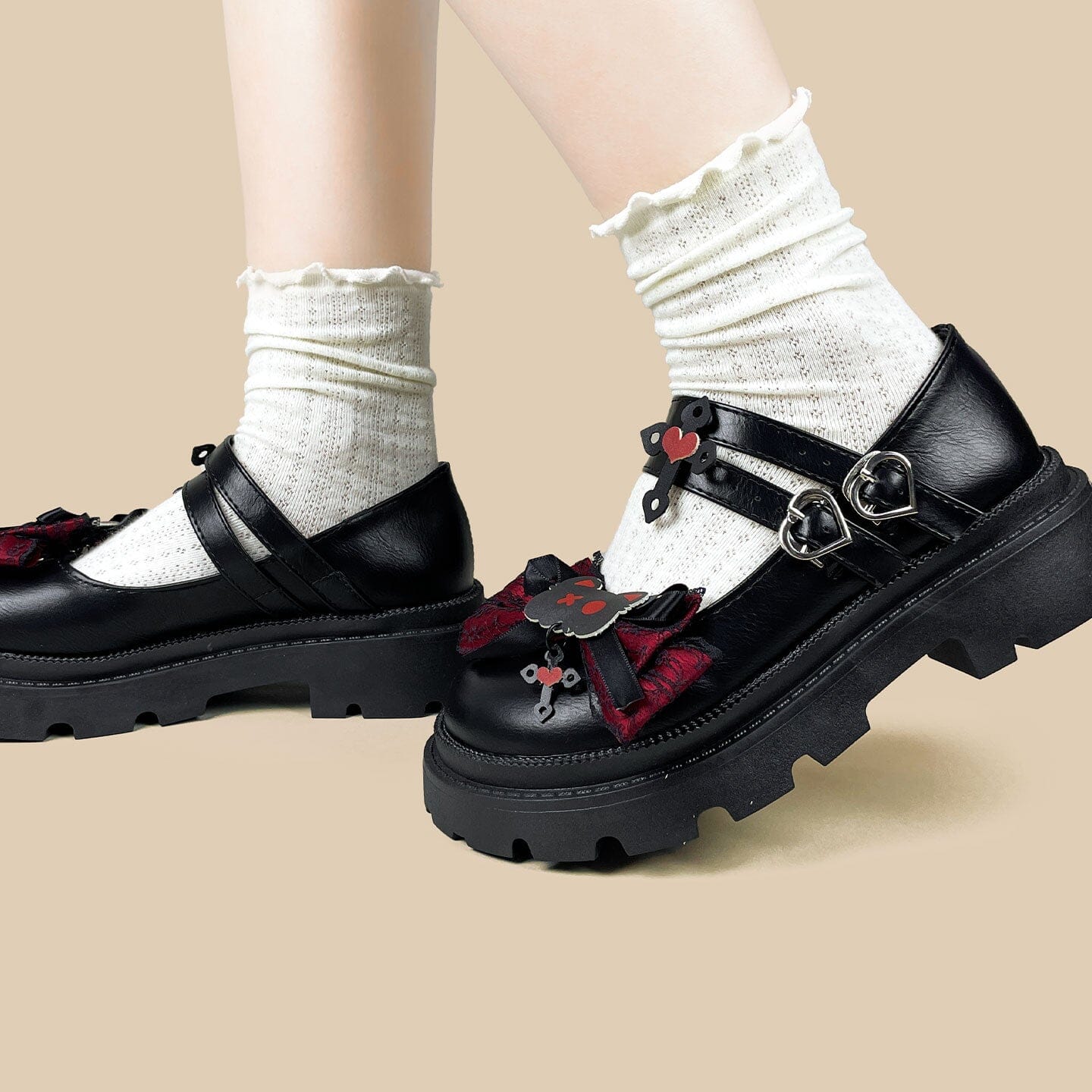 Gothic Bat Kawaii Chunky Mary Janes – Women's - Image 7