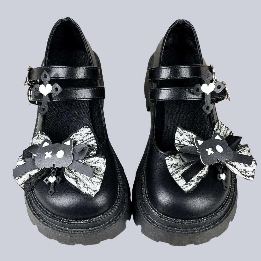 Gothic Bat Kawaii Chunky Mary Janes – Women's - Image 8