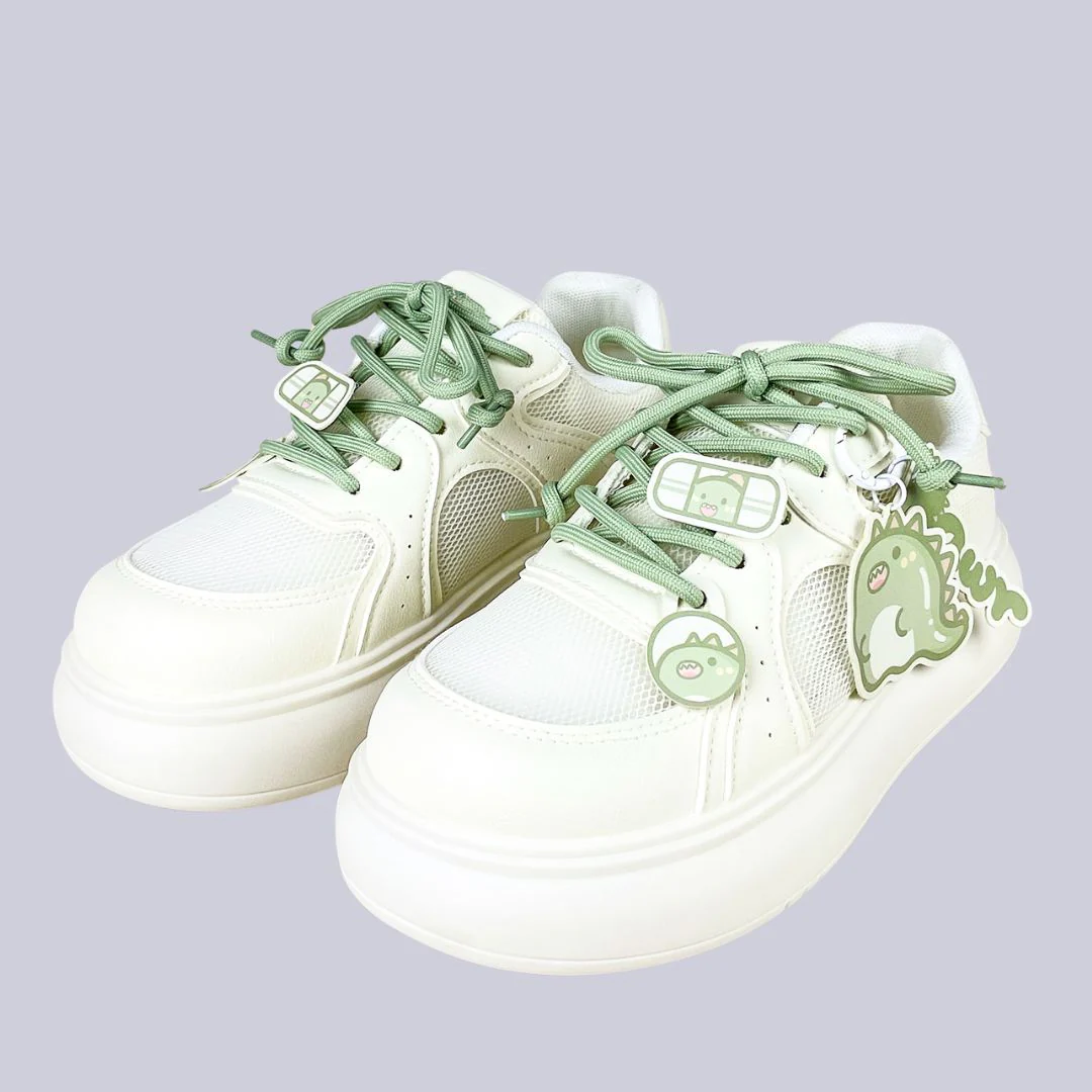 Matcha Dino Rawr Chunky Mesh Platform Sneakers – Women's - Image 2