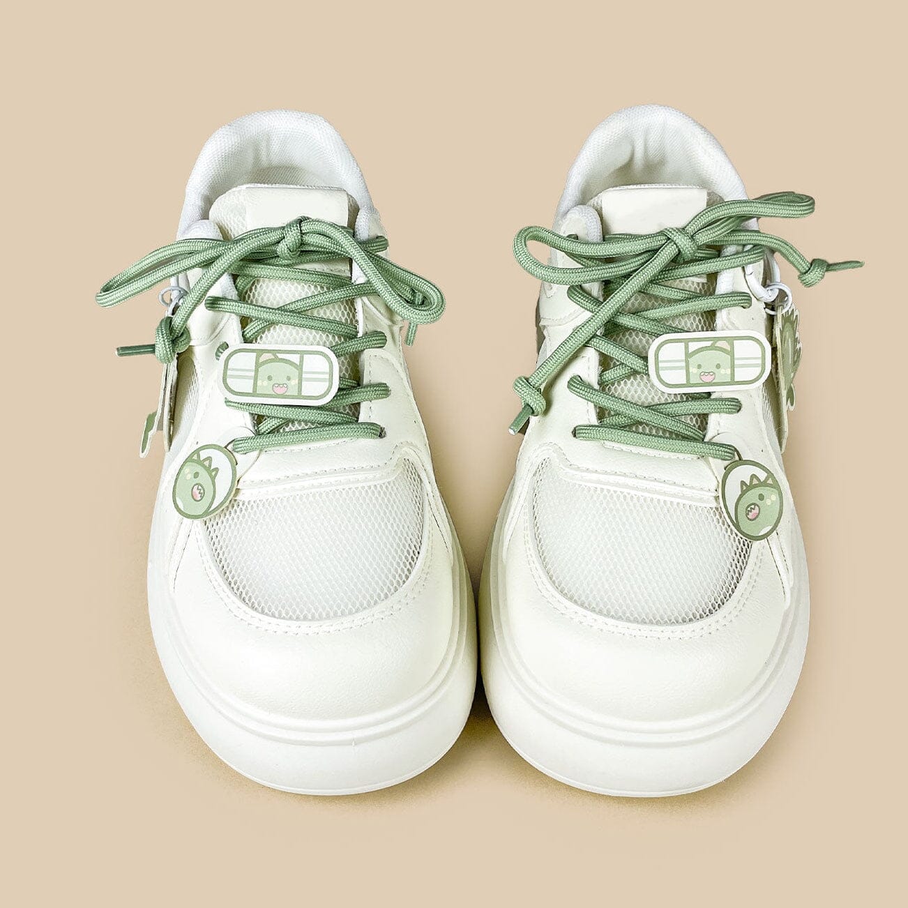 Matcha Dino Rawr Chunky Mesh Platform Sneakers – Women's - Image 3