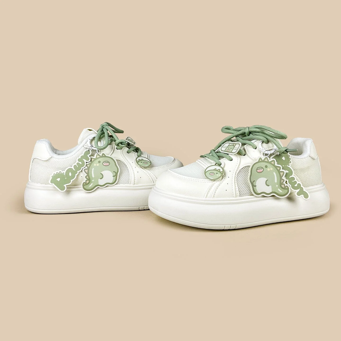 Matcha Dino Rawr Chunky Mesh Platform Sneakers – Women's - Image 5