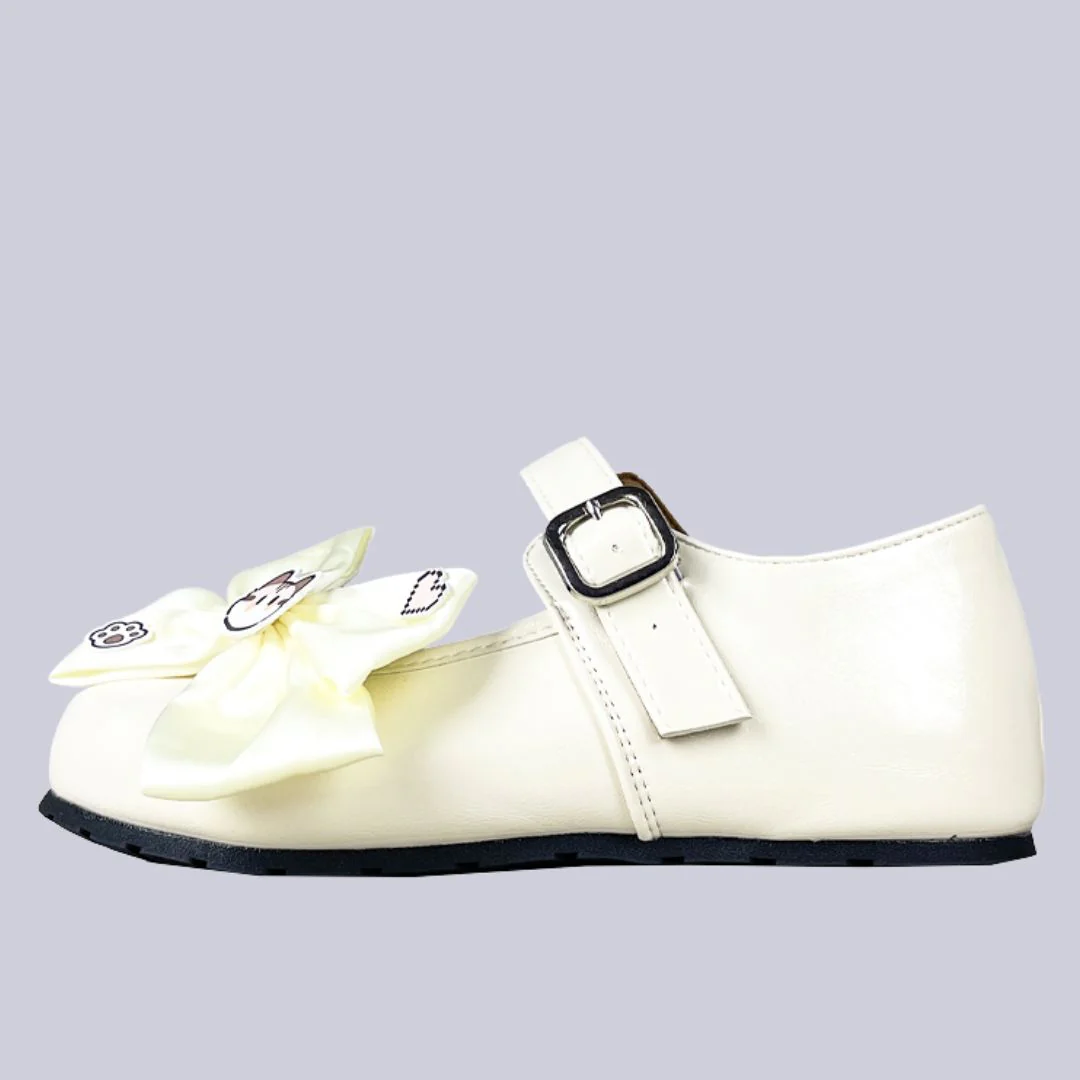 Porcelain Neko Bow Kawaii Flat Mary Janes – Women's - Image 2