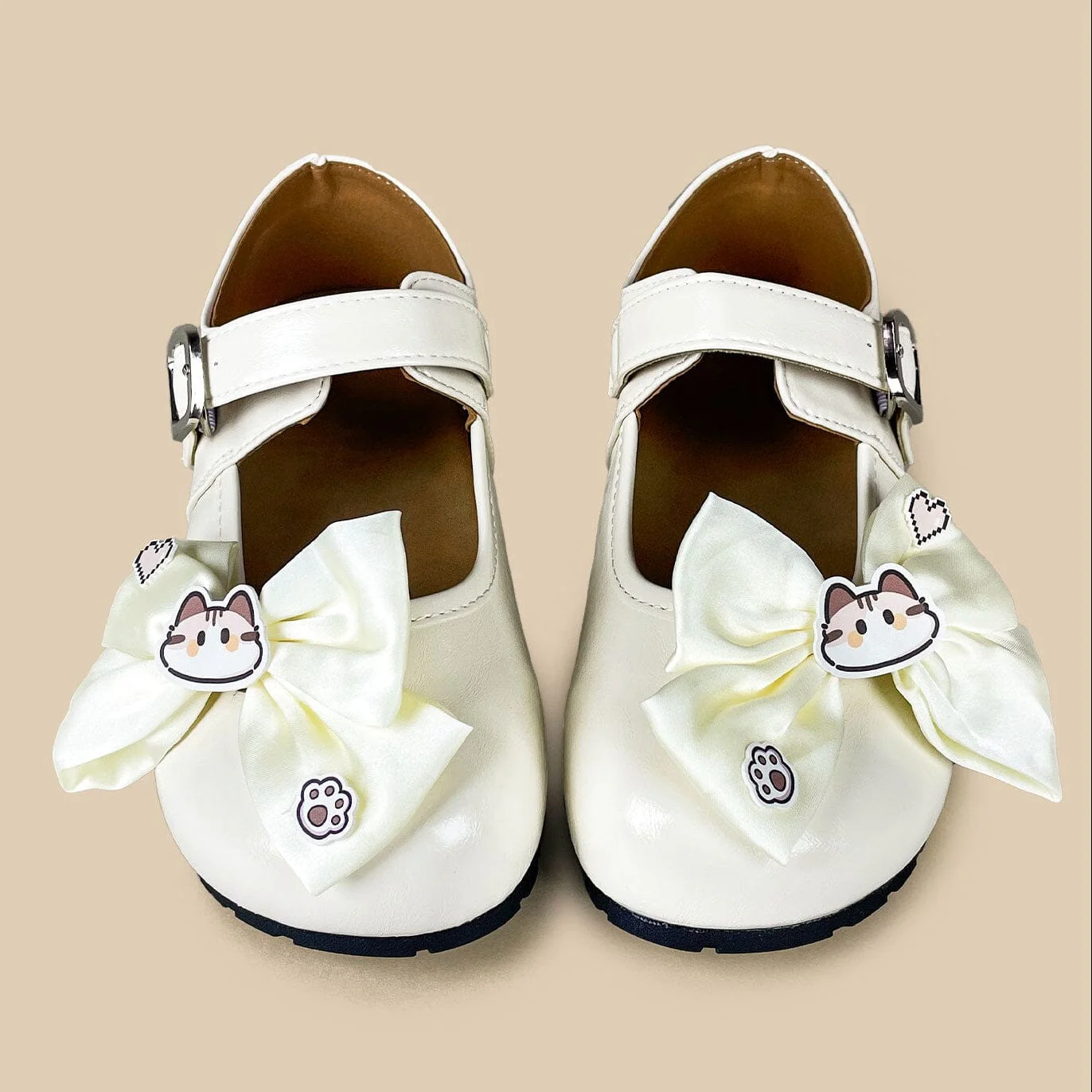 Porcelain Neko Bow Kawaii Flat Mary Janes – Women's - Image 4