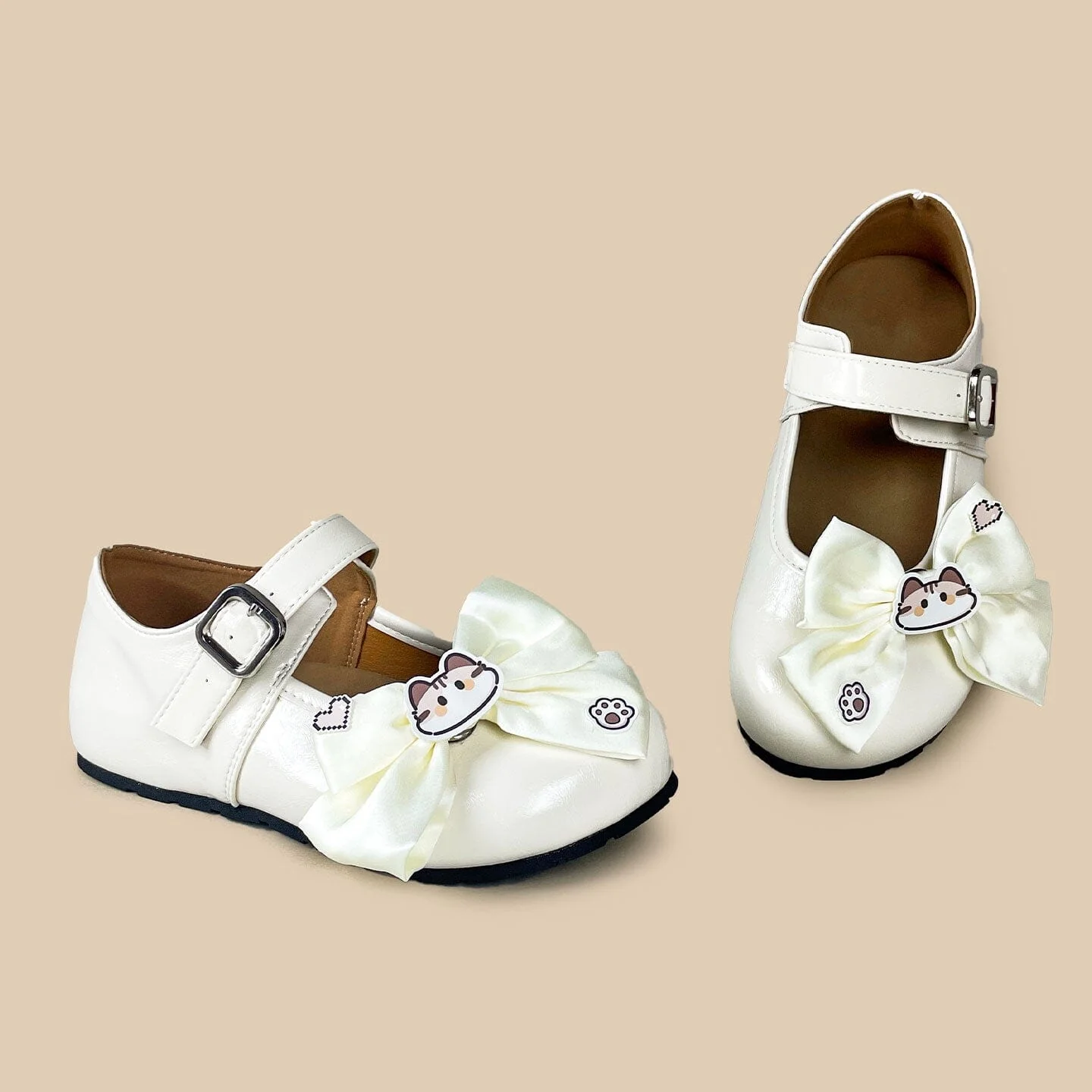 Porcelain Neko Bow Kawaii Flat Mary Janes – Women's - Image 5