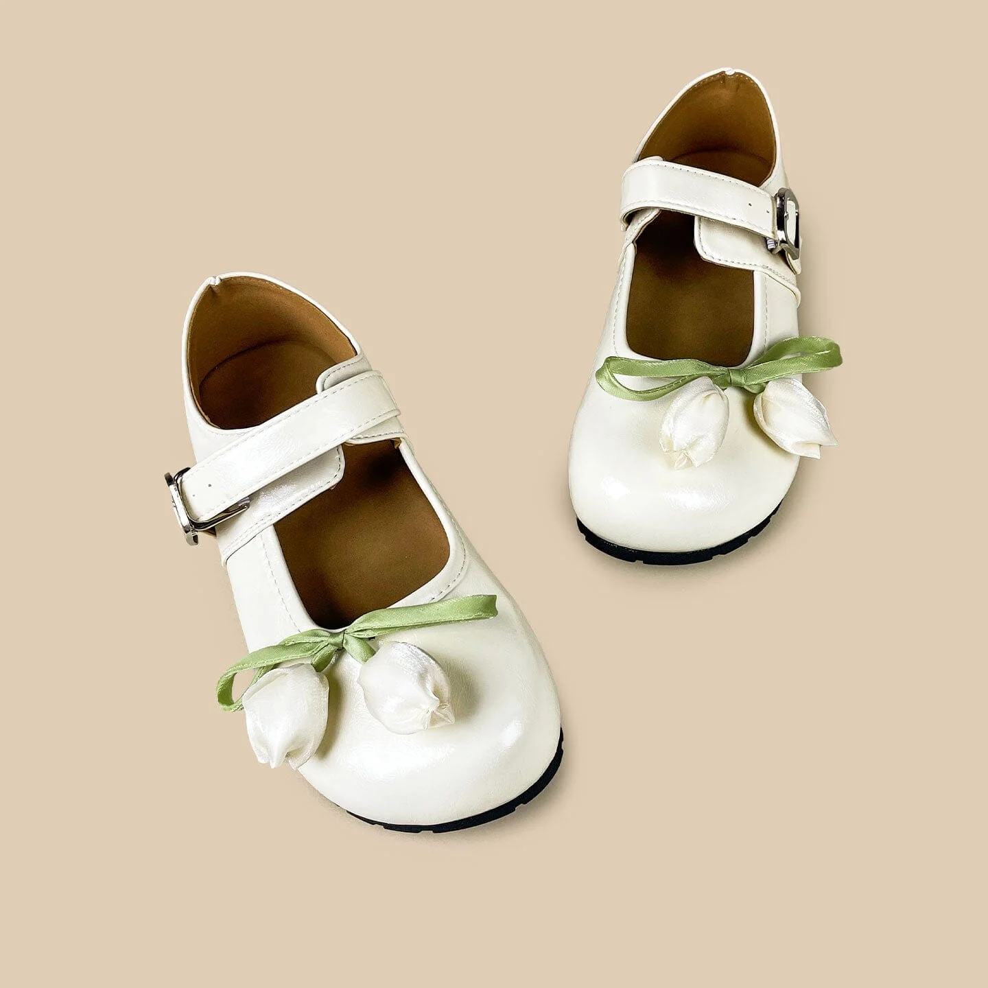 Porcelain Tulip Bow Kawaii Flat Mary Janes – Women's - Image 3
