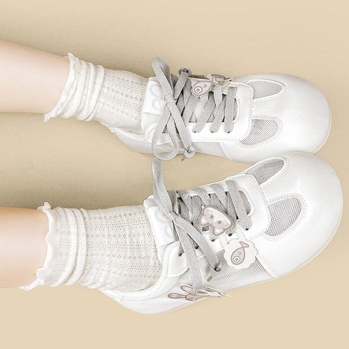 Tabby & Fish Kawaii White Mesh Sneakers – Women’s - Image 8