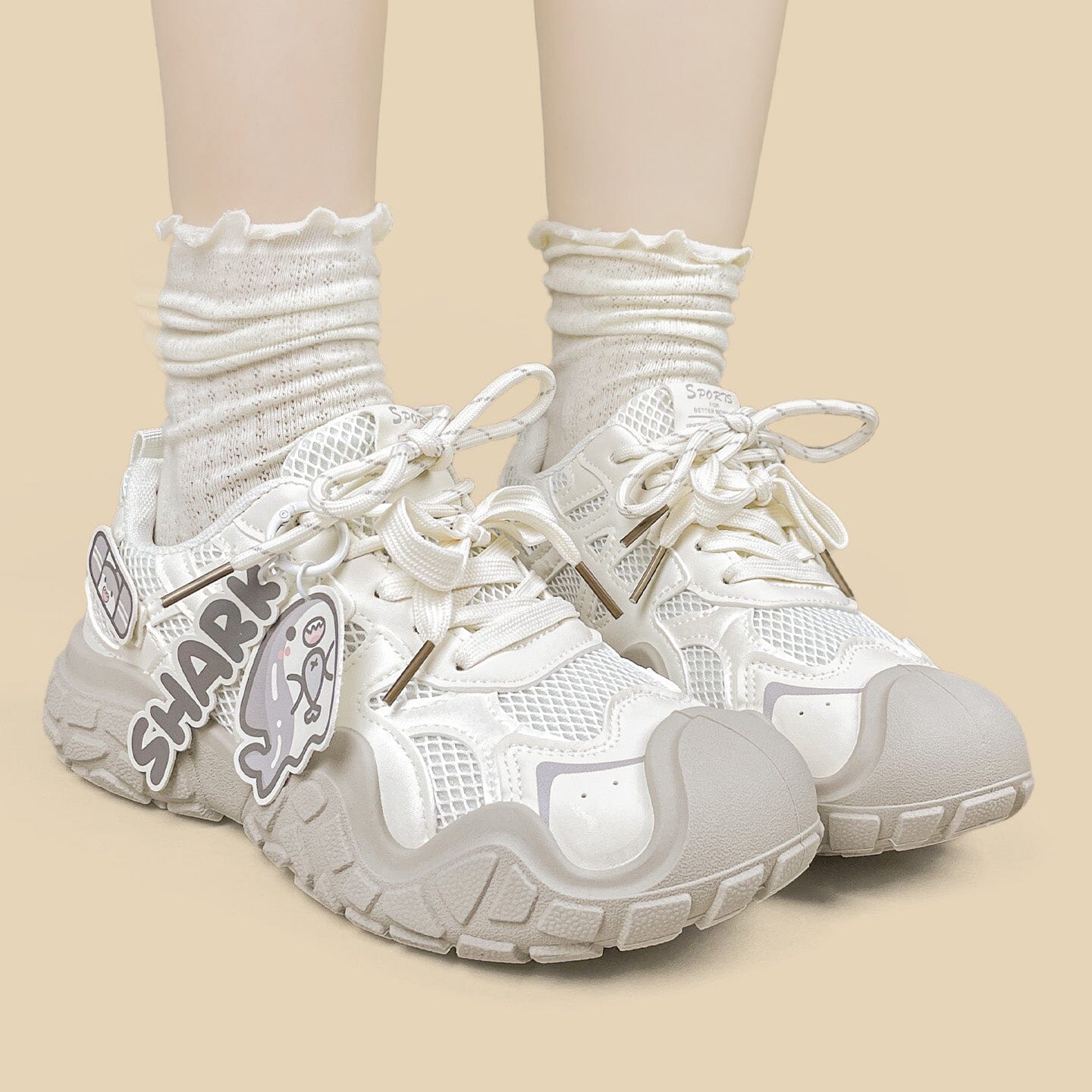 Ultra Chubby Kabbu Sharku Cream Chunky Sneakers – Women's - Image 7