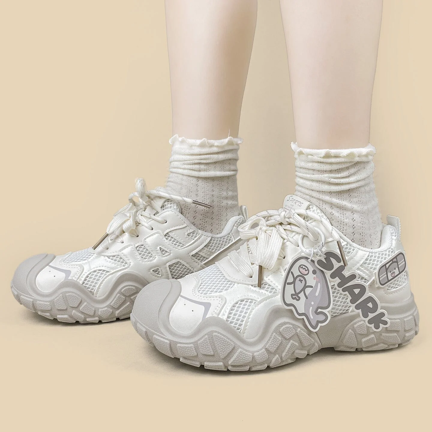 Ultra Chubby Kabbu Sharku Cream Chunky Sneakers – Women's - Image 8